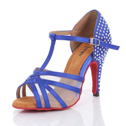 Love Collection: Cinderella -  Blue Rhinestone w/ red soles